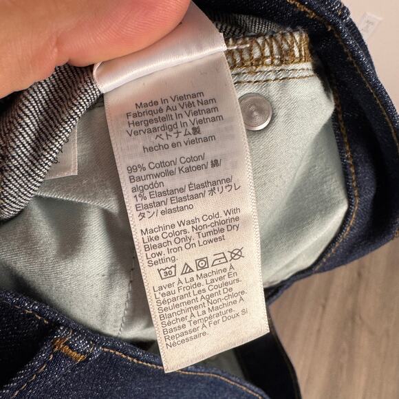 J.Crew 9" Demi-Boot Crop Jean Womens Size 27 Dark Worn Wash Blue Mid Rise Denim - Picture 6 of 7